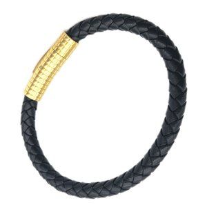 Fancy Stainless steel & Genuine Leather Bracelet